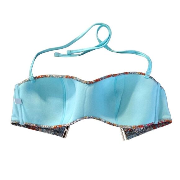 OVS Blue Orange Mandala Bandeau Bikini Swim Top Size 36 B-D * Large - Picture 9 of 13